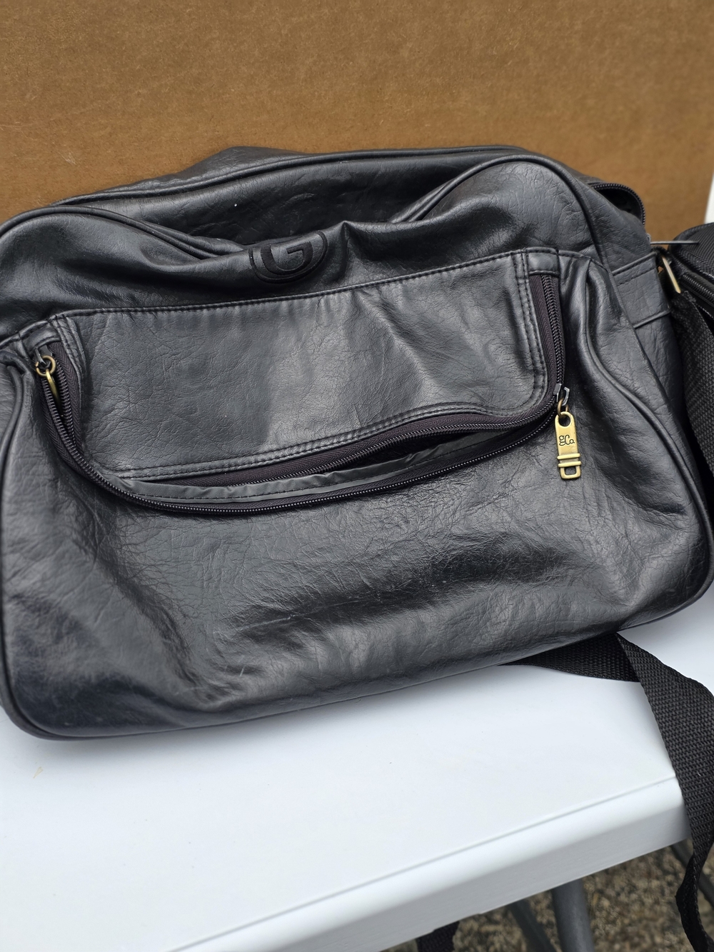 Black Women's Shoulder Bag with Front Zip Pocket
